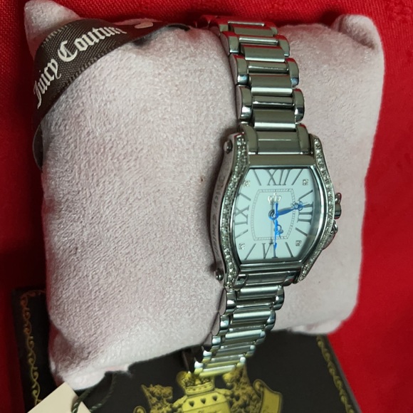 LADIES JUICY COUTURE SILVER TONE CRYSTAL WATCH - Picture 3 of 16